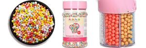 Perles de sucre colorées en cuisine