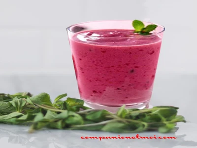 Jus de framboises à la menthe