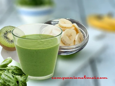 Smoothie détox kiwi banane épinard