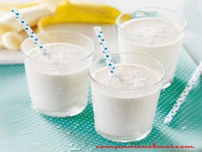 Smoothie banane lait de coco