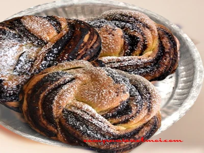 Brioches tressées au beurre et au chocolat