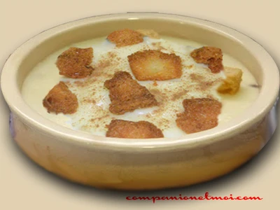Crème cannelle et croûtons