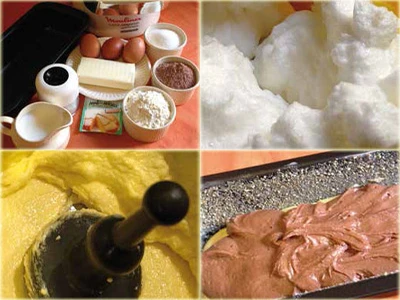 Préparation recette Gâteau chocolat vanille