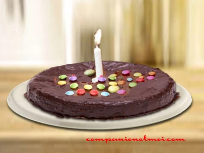 Gâteau de fête au chocolat et smarties