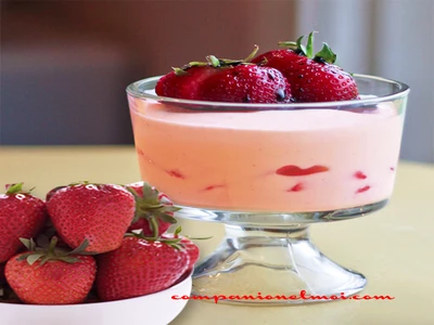 Mousse de fraises au chocolat blanc