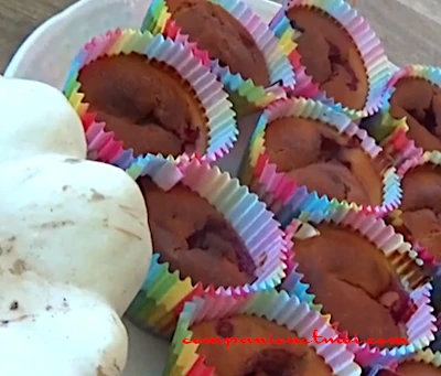 Muffins d’automne au pâtisson et framboises