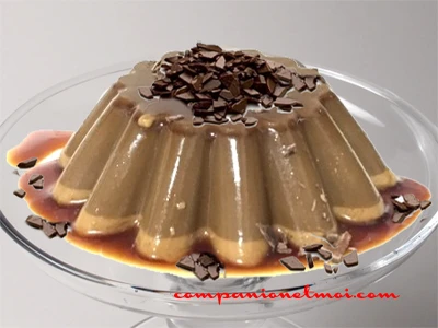 Panna cotta au café et copeaux de chocolat
