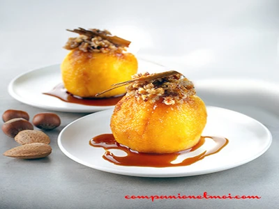 Pommes farcies aux fruits secs et caramel