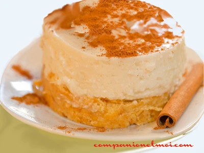 Riz au lait sur lit de biscuit