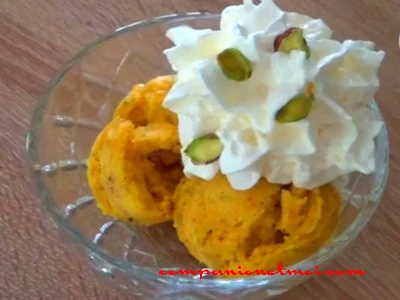 Sorbet de mangue à la pistache