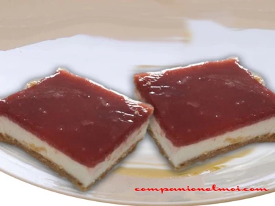 Tarte au fromage blanc et à la gelée de fraises
