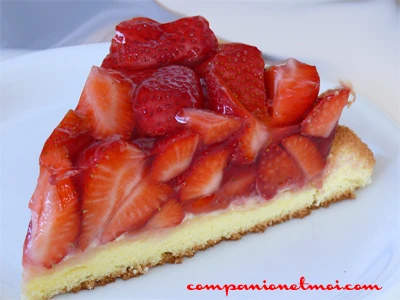 Tarte moelleuse aux fraises