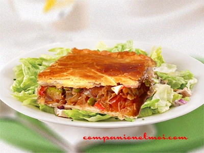 Coca espagnole tomates poivron et petits pois
