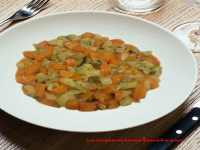 Courgette et carotte au vin blanc