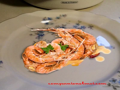 Crevettes au cognac