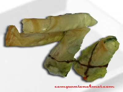 Croustillant de fromage aux épinards et poireaux