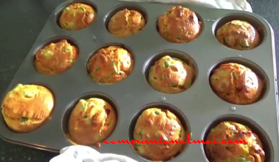 Muffins salés aux fèves et au chorizo