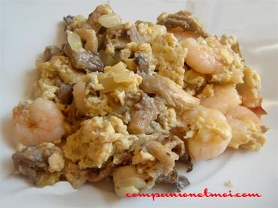 Oeufs brouillés aux crevettes