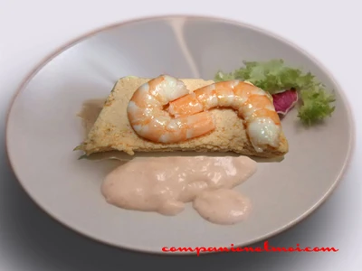 Pastel de poireaux aux crevettes