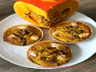 Quiche au potiron châtaignes et fromage de chèvre