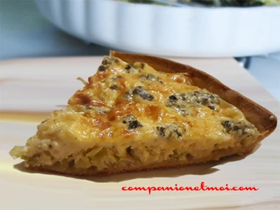 Quiche aux poireaux et au roquefort
