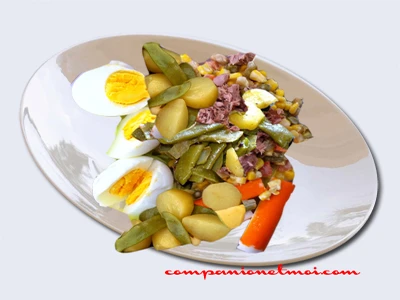Salade de haricots verts pommes de terre et thon