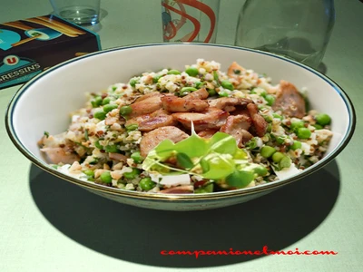 Taboulé au quinoa poulet et petits pois