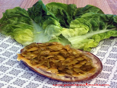Aubergines farcies au curry et aux graines de pavot