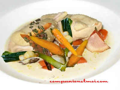 Blanquette de poularde aux truffes