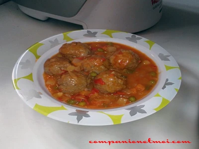 Boulettes de veau et petits pois