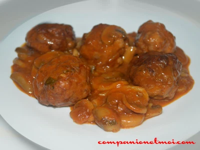Boulettes de viande sauce champignons
