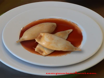 Calmars farcis de langoustines et de surimi