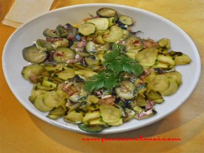 Courgettes aux lardons