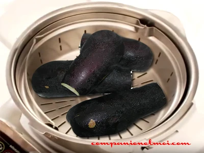 Cuisson des aubergines à la vapeur
