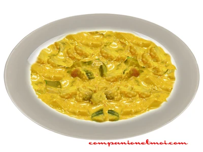 Curry de concombre tomate et aubergine