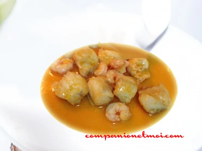 Dés de lotte sauce américaine