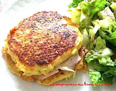 Duo de pancakes à la courgette et au chèvre