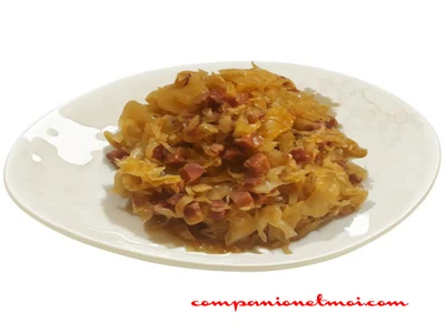 Emincé de chou blanc au jambon