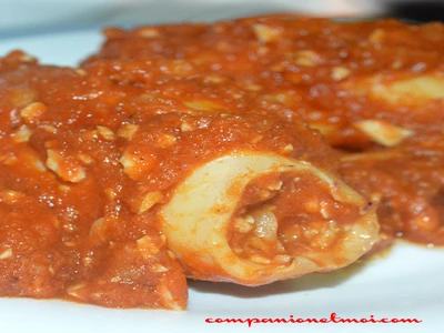 Encornets farcis aux crevettes
