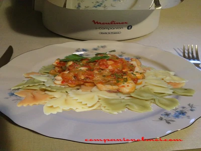 Farfalle aux aubergines et espadon