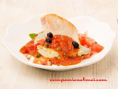 Filets d'espadon à la tomate et aux câpres