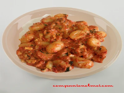 Gnocchis sauce poivron basilic