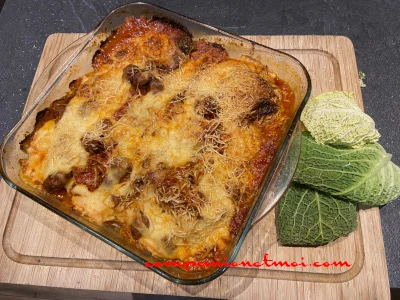 Lasagnes de feuilles de chou frisé
