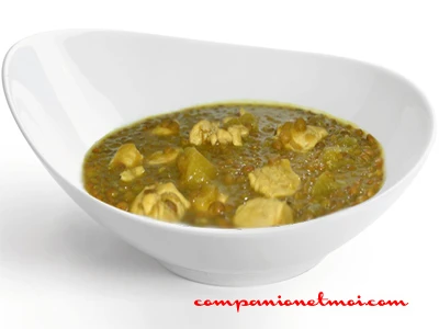 Lentilles au poulet et aux pommes