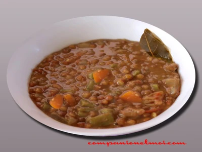 Lentilles aux carottes et haricots verts