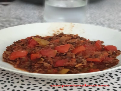 Lentilles cuisinées façon chili con carne