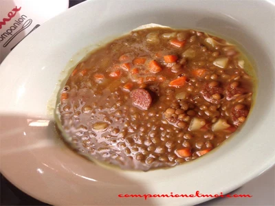 Lentilles légumes et chorizo