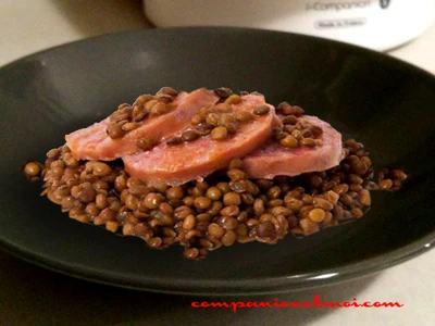 Lentilles saucisse fumée