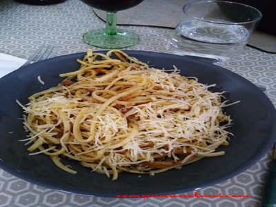 Linguine aux lardons fumés
