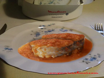 Merlu à la sauce vizcaina